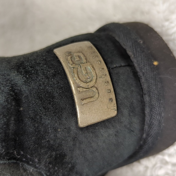 Ugg Shearling Classic Boot Tassels Womens 6 Black Suede Shoes glitter 8 - Picture 10 of 16